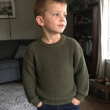 Kids Chunky Cotton Sweater, Textured Knit Pullover, 14 Colors