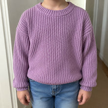 Kids Chunky Cotton Sweater, Textured Knit Pullover, 14 Colors