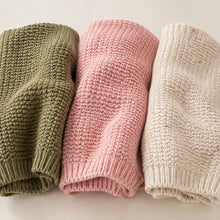 Kids Chunky Cotton Sweater, Textured Knit Pullover, 14 Colors