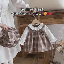 Baby Girl Checkered Romper, Peter Pan Collar, Hooded Cotton Outfit, Spring Autumn Toddler Clothes