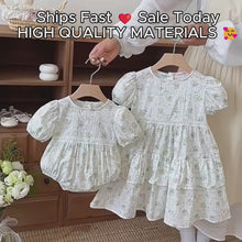 Floral Baby Girl Romper or Dress, Cotton Puff Sleeve Summer Outfit