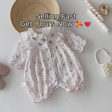 Floral Ruffle Cotton Baby Romper, Spring Summer Toddler Outfit