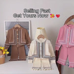 Load and play video in Gallery viewer, Retro Jacquard Toddler Sweater Set Cozy Fall Winter Spring Outfit 2-6Y