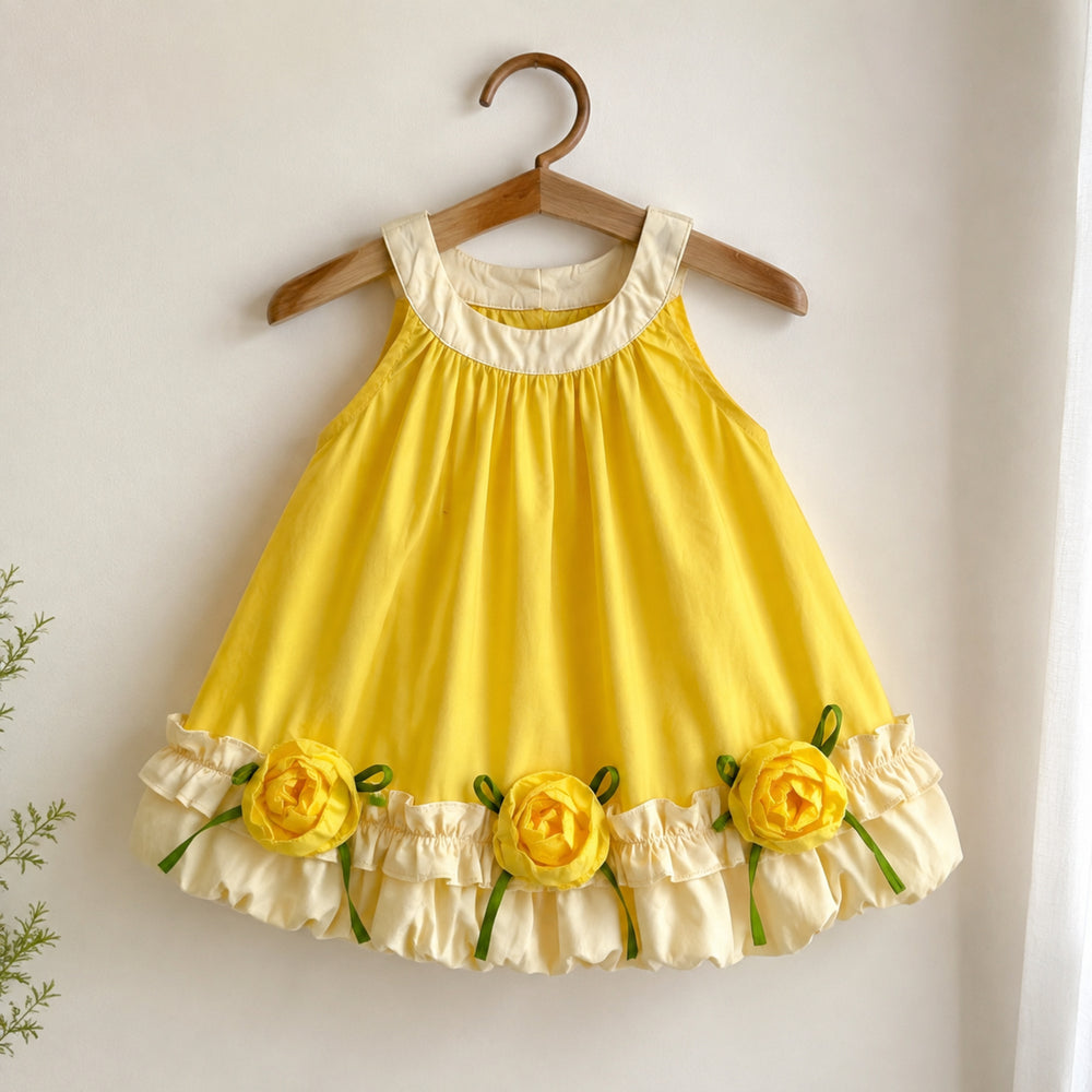 Girls Sunflower Rose Dress, Bubble Shorts Set or Separate Pieces
