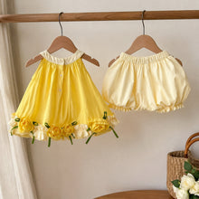 Girls Sunflower Rose Dress, Bubble Shorts Set or Separate Pieces