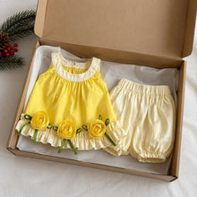 Girls Sunflower Rose Dress, Bubble Shorts Set or Separate Pieces